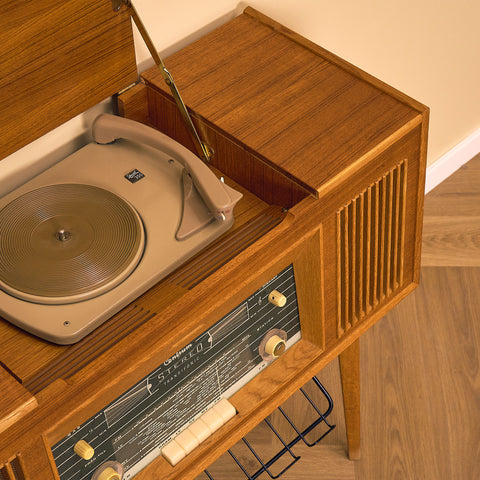 Swedish gramophone in teak and beech