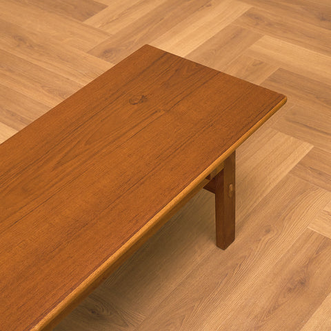 Swedish side table in teak and oak