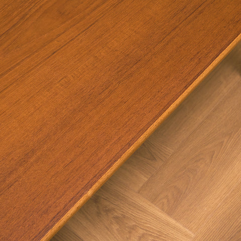 Swedish side table in teak and oak