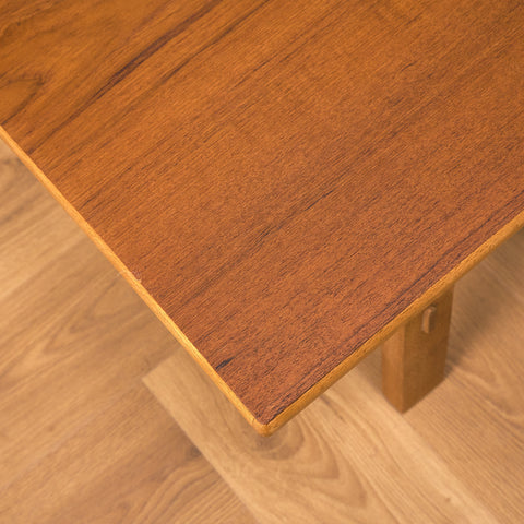 Swedish side table in teak and oak