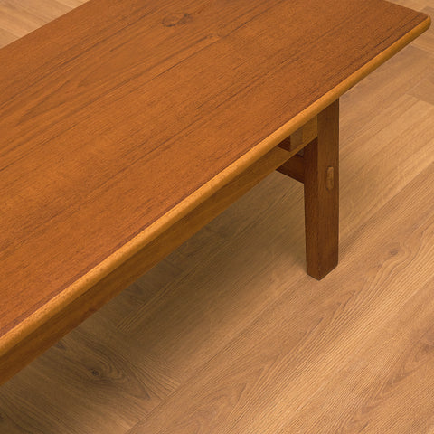 Swedish side table in teak and oak