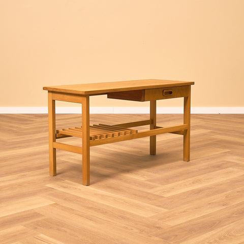 Swedish side table in oak and beech
