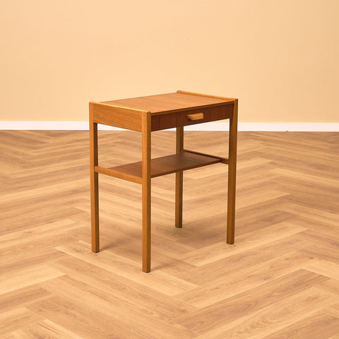 Swedish bedside table in teak and beech