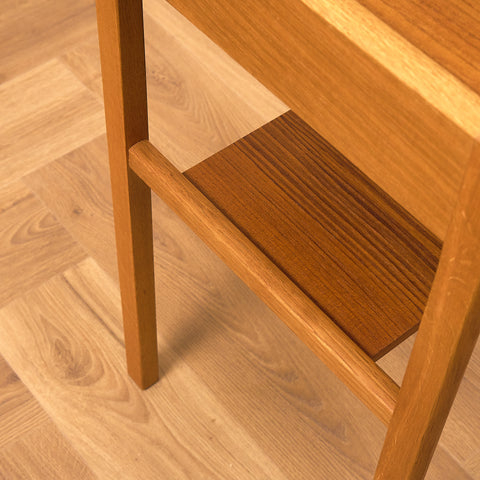 Swedish bedside table in teak and beech