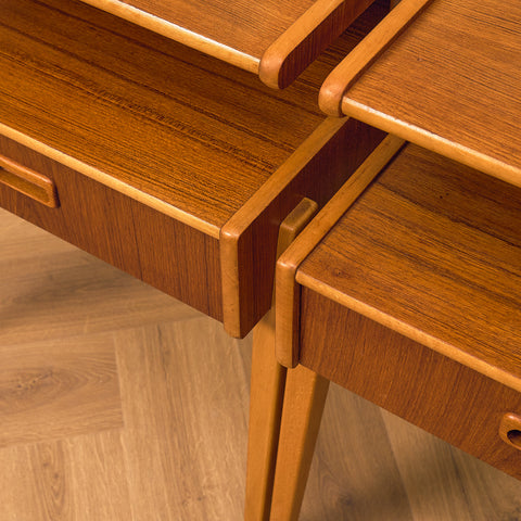 Swedish bedside tables in teak and beech