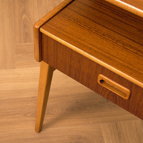 Swedish bedside tables in teak and beech