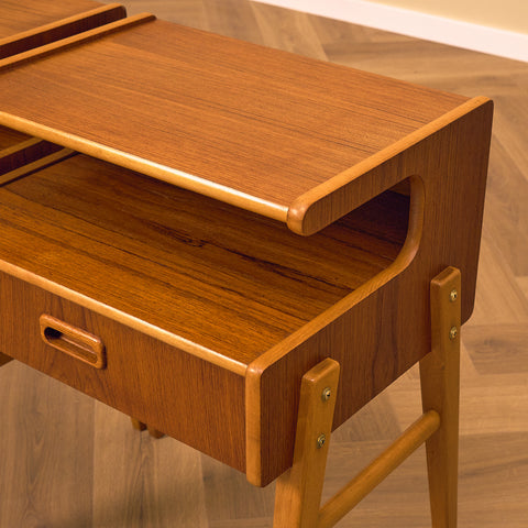 Swedish bedside tables in teak and beech
