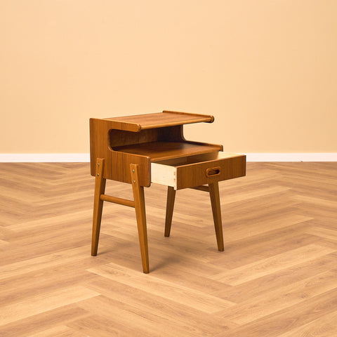 Swedish bedside tables in teak and beech