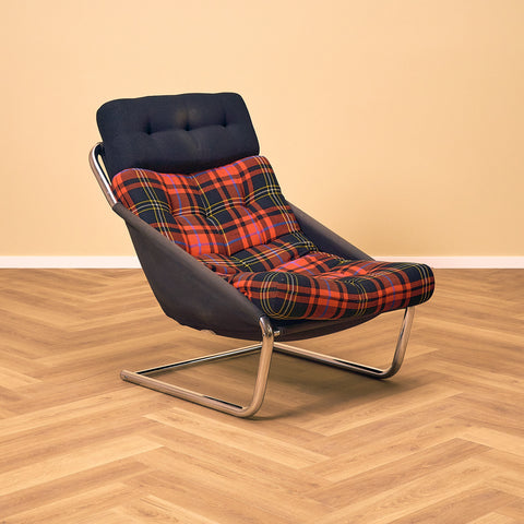 French armchair in chrome by Roche Bobois