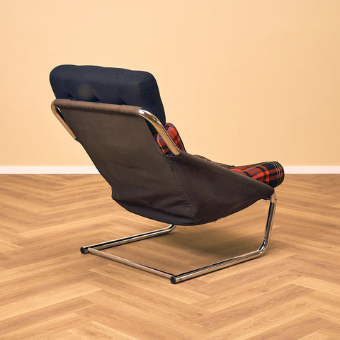 French armchair in chrome by Roche Bobois