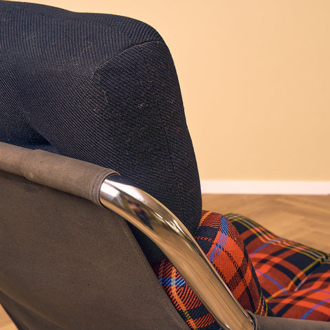 French armchair in chrome by Roche Bobois