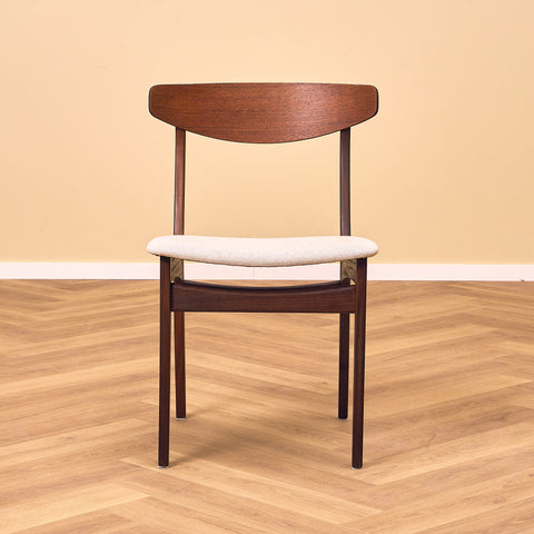 Danish dining chairs in teak & walnut by Silkeborg møbelfabrik A/S