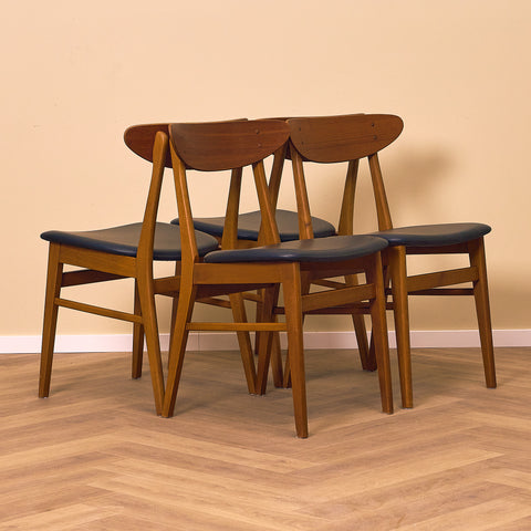 Danish dining chairs in teak & beech by Farstrup, model 210