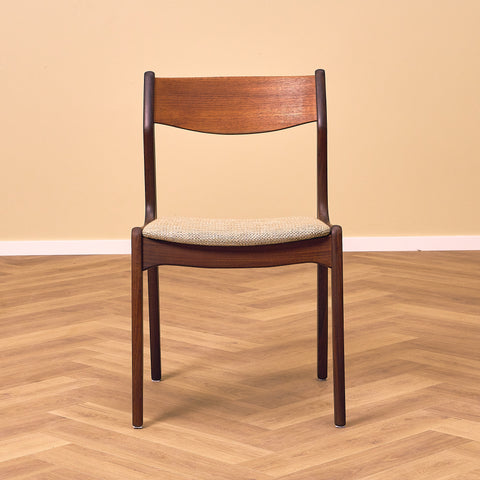 Danish dining chairs in teak and walnut