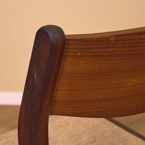 Danish dining chairs in teak and walnut
