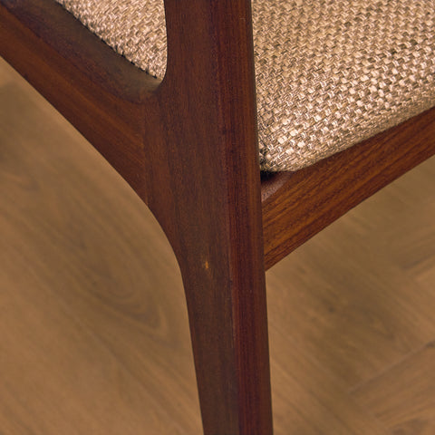 Danish dining chairs in teak and walnut