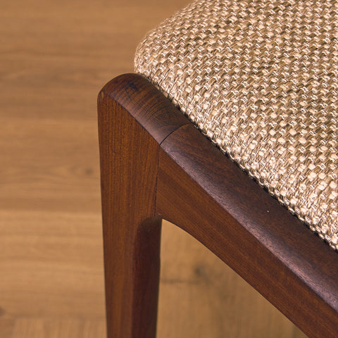 Danish dining chairs in teak and walnut