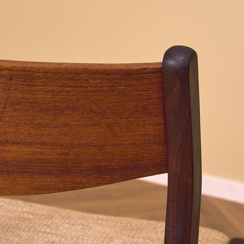 Danish dining chairs in teak and walnut
