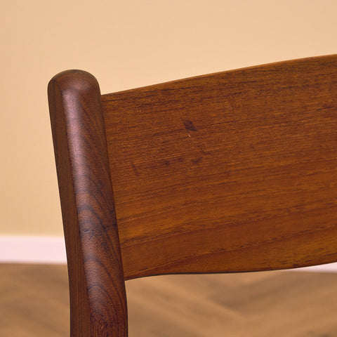 Danish dining chairs in teak and walnut