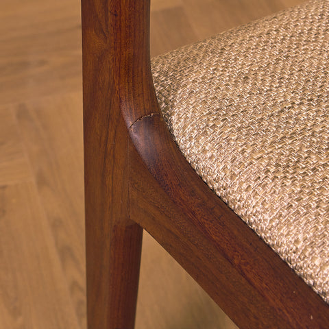 Danish dining chairs in teak and walnut