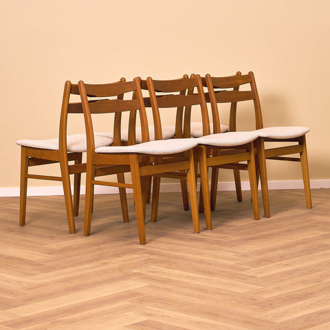 Danish dining chairs in oak and beech by Findahl
