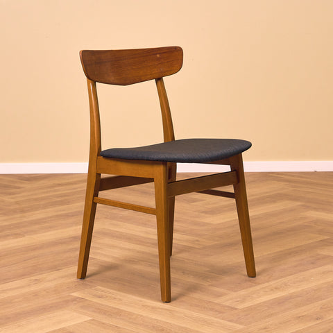 Danish dining chairs in teak and beech by Findahl