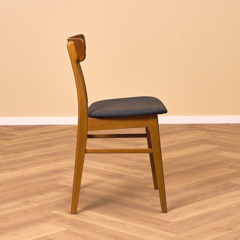 Danish dining chairs in teak and beech by Findahl