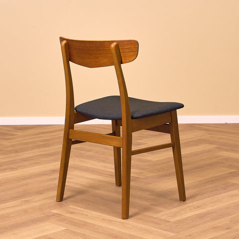 Danish dining chairs in teak and beech by Findahl
