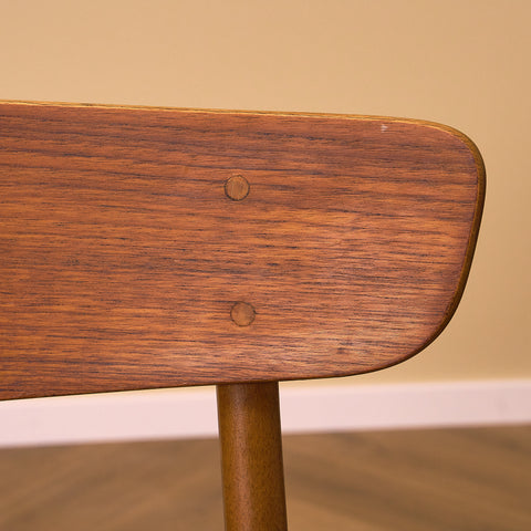 Danish dining chairs in teak and beech by Findahl