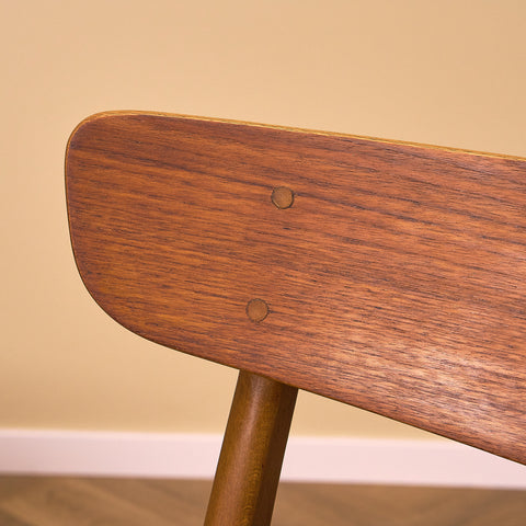 Danish dining chairs in teak and beech by Findahl