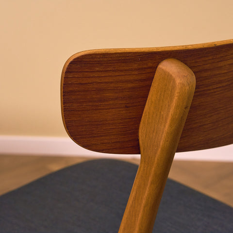 Danish dining chairs in teak and beech by Findahl