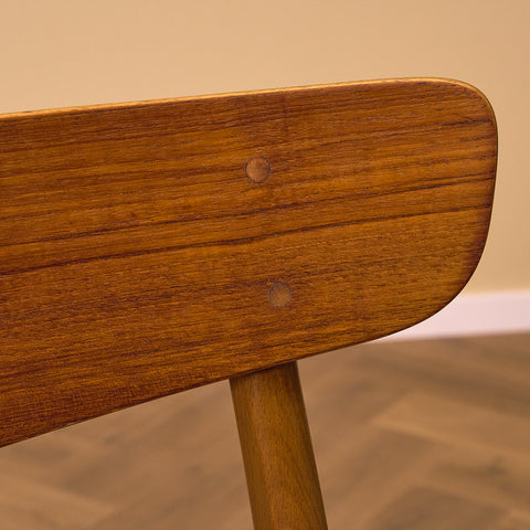 Danish dining chairs in teak and beech by Findahl