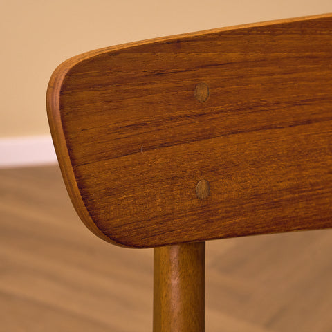 Danish dining chairs in teak and beech by Findahl