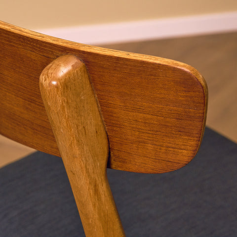 Danish dining chairs in teak and beech by Findahl