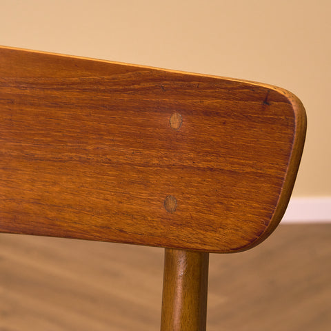 Danish dining chairs in teak and beech by Findahl