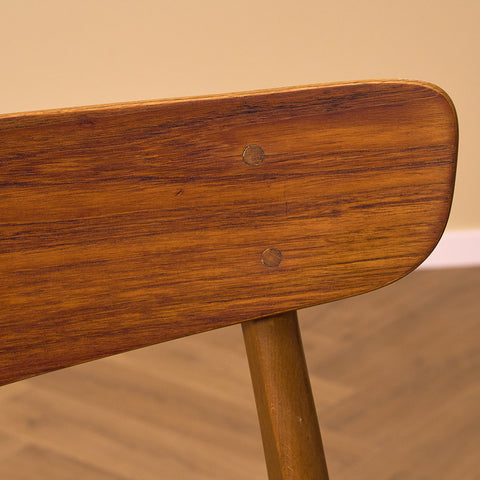 Danish dining chairs in teak and beech by Findahl