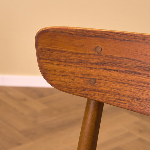 Danish dining chairs in teak and beech by Findahl