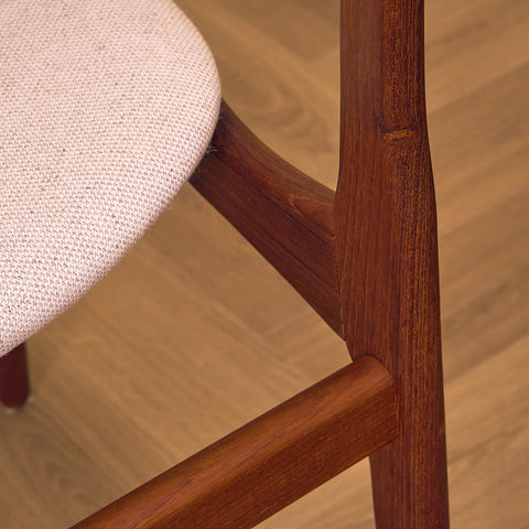 Danish dining chairs in teak by B. Rasmussen for Thorso Møbelfabrik