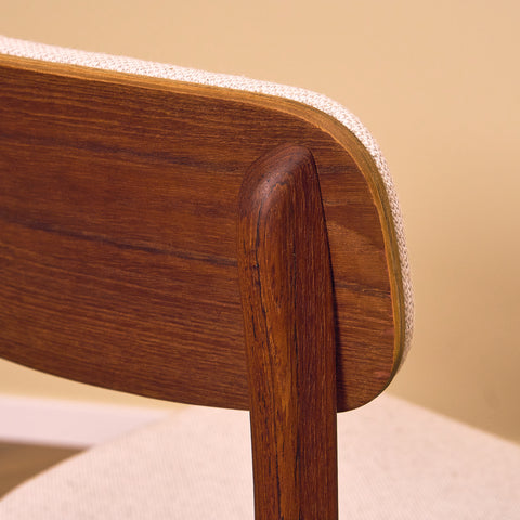 Danish dining chairs in teak by B. Rasmussen for Thorso Møbelfabrik