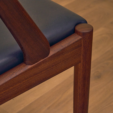 Danish dining chairs in walnut by Kai Kristiansen for Schou Andersen, model 31