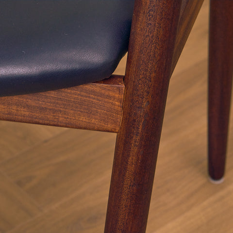 Danish dining chairs in walnut by Kai Kristiansen for Schou Andersen, model 31