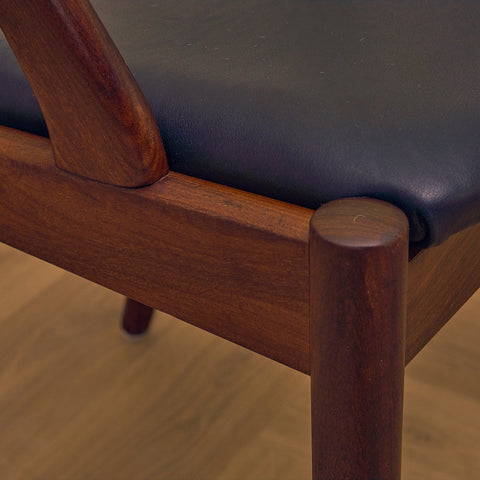 Danish dining chairs in walnut by Kai Kristiansen for Schou Andersen, model 31