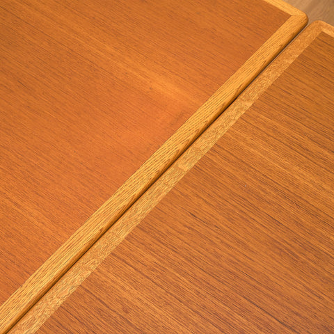 Swedish rectangular dining table in teak and oak by NK Verkstäder