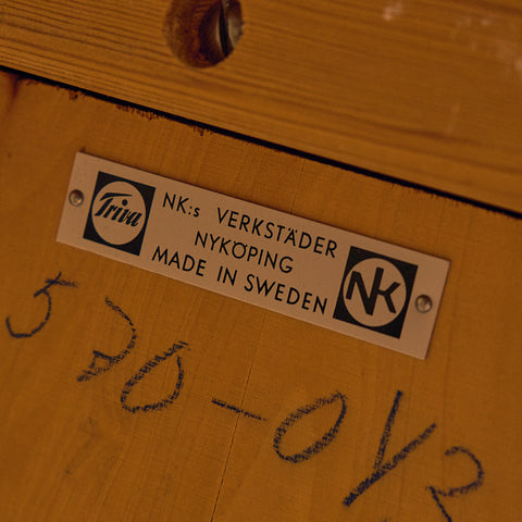 Swedish rectangular dining table in teak and oak by NK Verkstäder