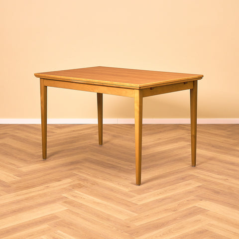 Swedish rectangular dining table in teak and beech