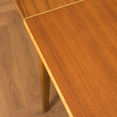 Swedish rectangular dining table in teak and beech