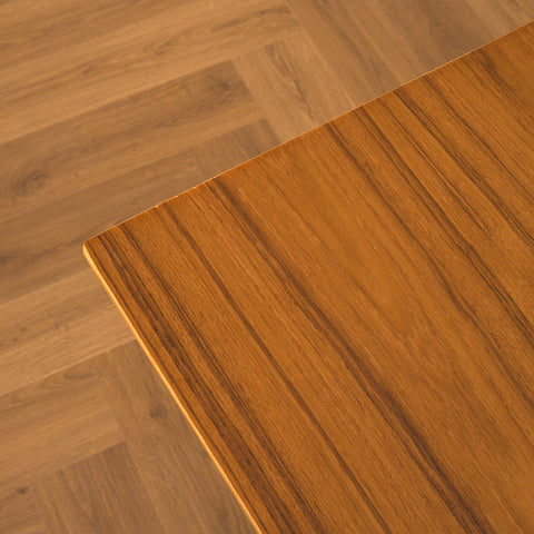 Swedish rectangular dining table in teak and beech