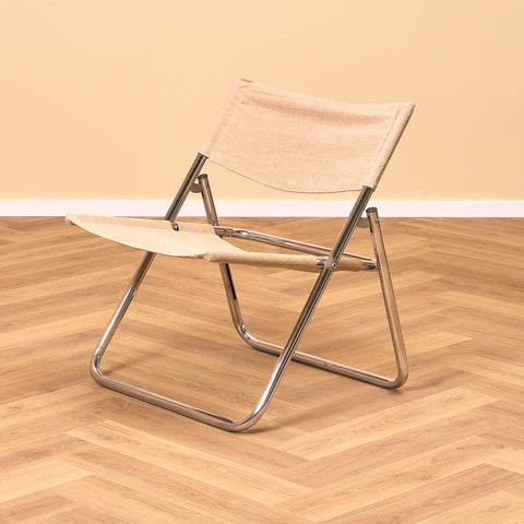 Swedish foldable chairs in chrome by Niels Gammelgaard for IKEA, model 'Cox'