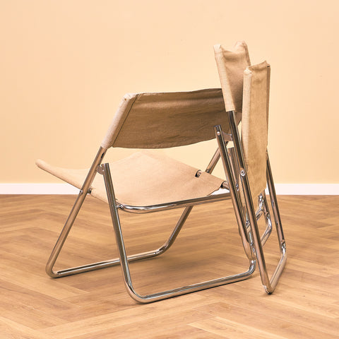 Swedish foldable chairs in chrome by Niels Gammelgaard for IKEA, model 'Cox'