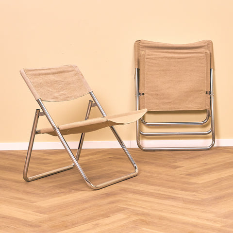 Swedish foldable chairs in chrome by Niels Gammelgaard for IKEA, model 'Cox'